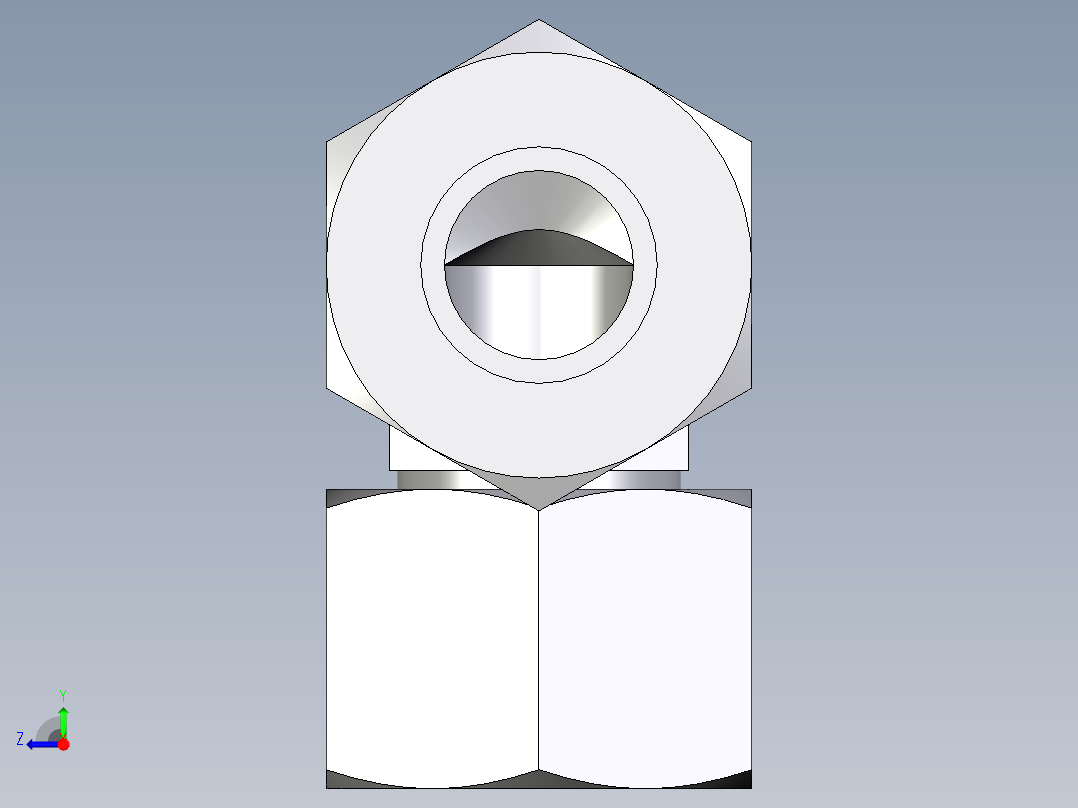 卡套式工业通用硬管接头EO_Swivel_nut_elbow_EW15ZL71右视图