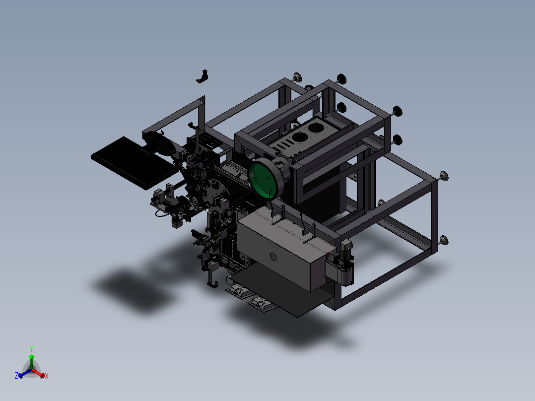 全自动电感器的组装焊接点胶机正等轴测图