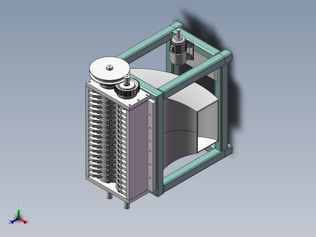 碎纸机正等轴测图