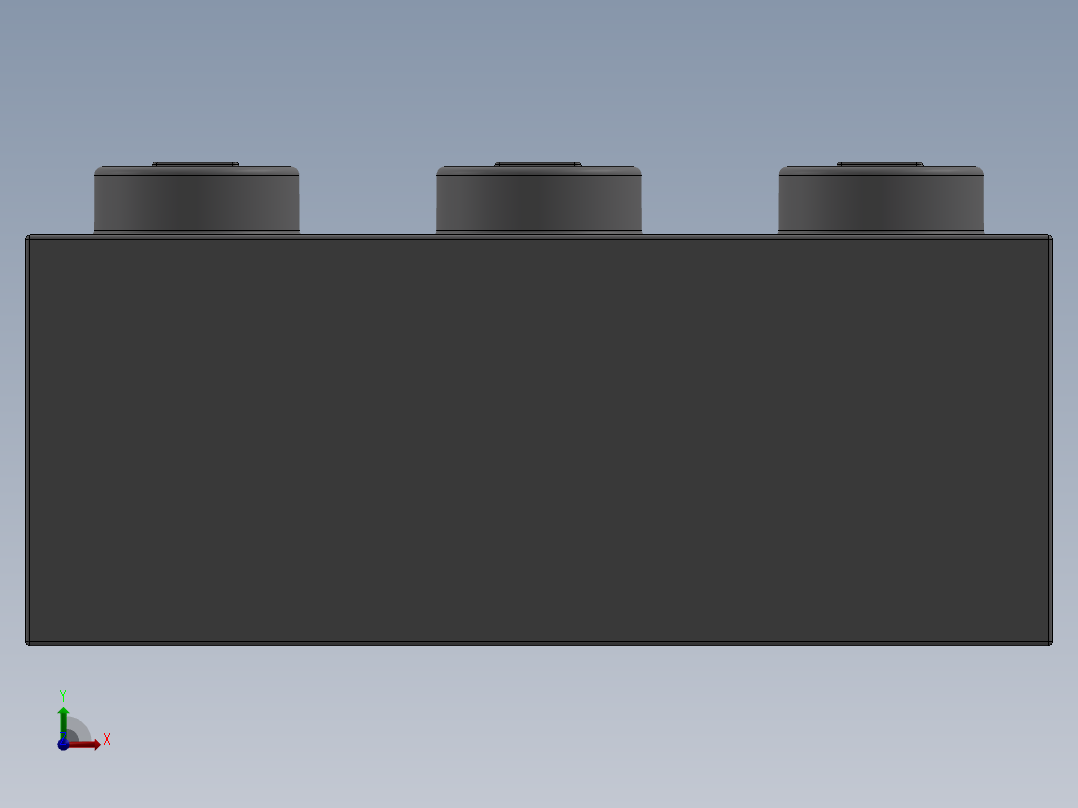 乐高套装 4421基本积木-4211386 - 3002 Medium Stone Grey Brick 2 x 3.SLDPRT前视图