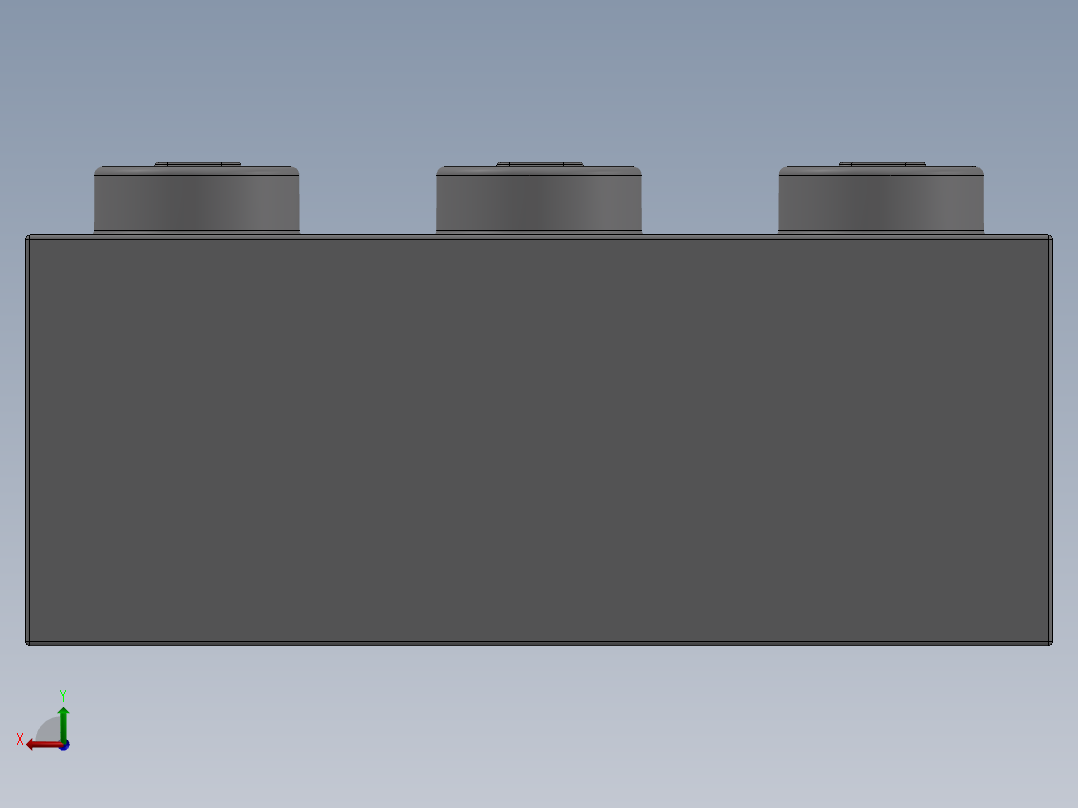 乐高套装 4421基本积木-4211386 - 3002 Medium Stone Grey Brick 2 x 3.SLDPRT后视图