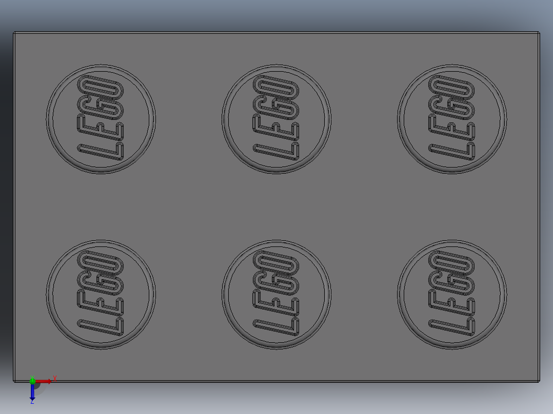 乐高套装 4421基本积木-4211386 - 3002 Medium Stone Grey Brick 2 x 3.SLDPRT俯视图