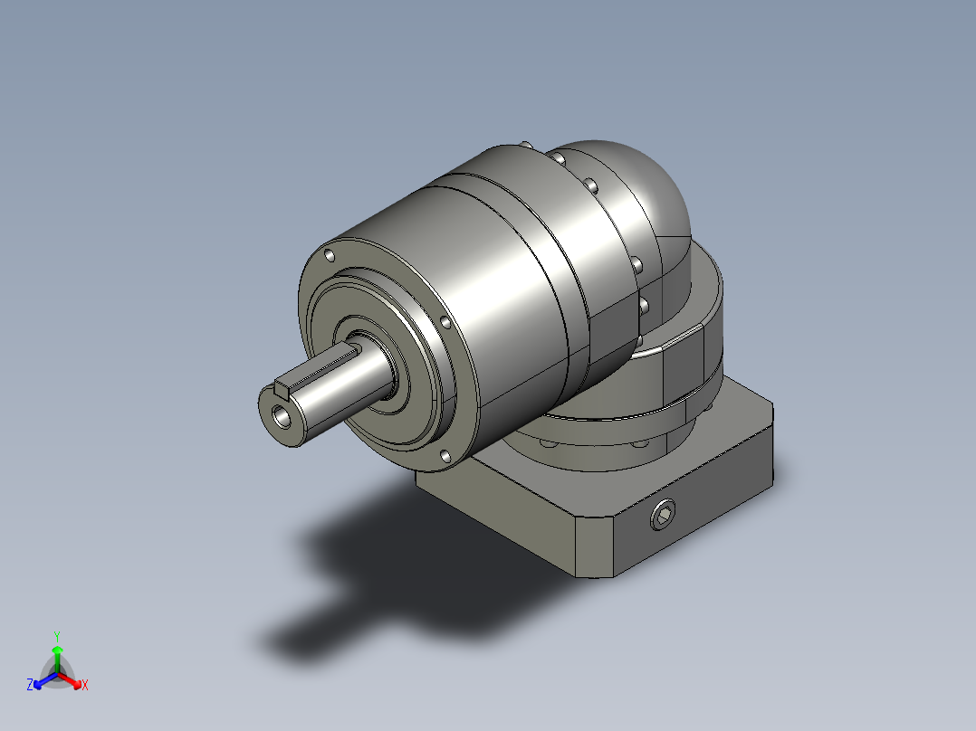 多摩川行星减速机TLR-120-L1-24HA24（45度）正等轴测图