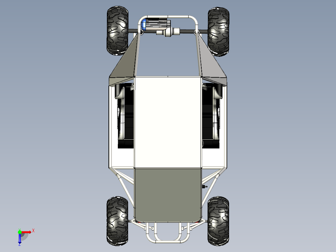 越野车3D数模图纸 IGS格式俯视图