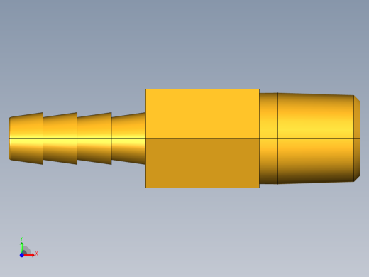 倒齿式工业管接头Hose Barb Tee to Male Pipe 171HB-4-4前视缩略图