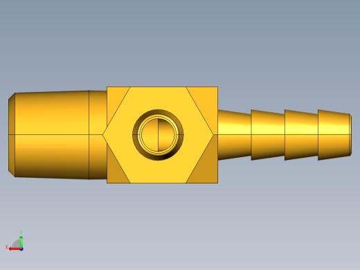倒齿式工业管接头Hose Barb Tee to Male Pipe 171HB-4-4后视缩略图
