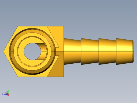 倒齿式工业管接头Hose Barb Tee to Male Pipe 171HB-4-4右视缩略图