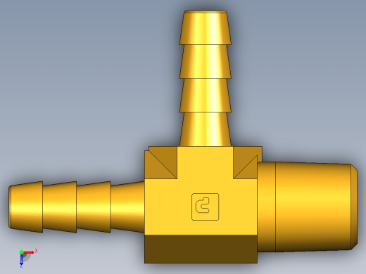 倒齿式工业管接头Hose Barb Tee to Male Pipe 171HB-4-4俯视缩略图