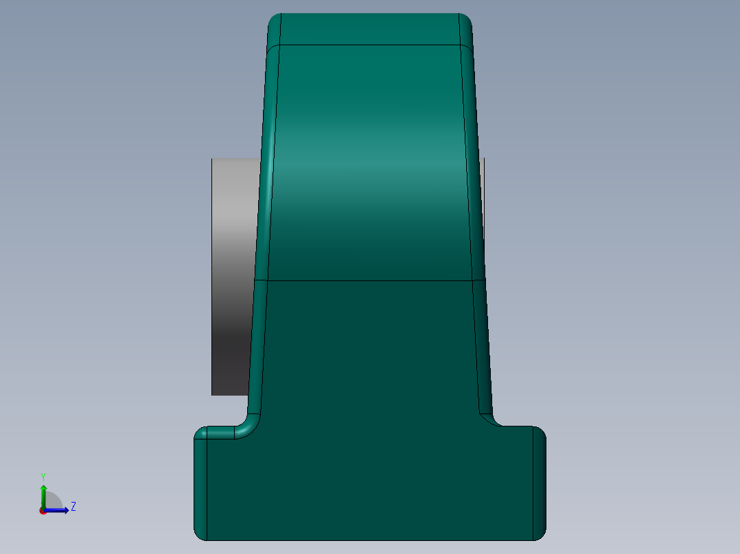 PA204带座轴承左视图