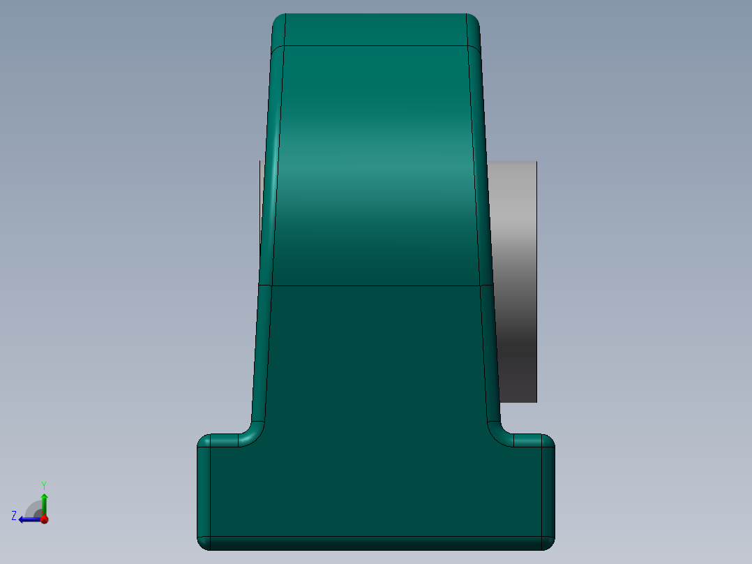PA204带座轴承右视图