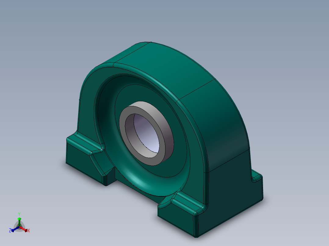 PA204带座轴承正等轴测图