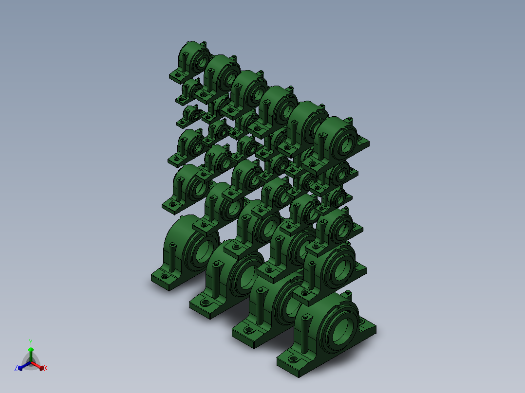 SNK系列立式轴承座模型大全272945===50正等轴测图