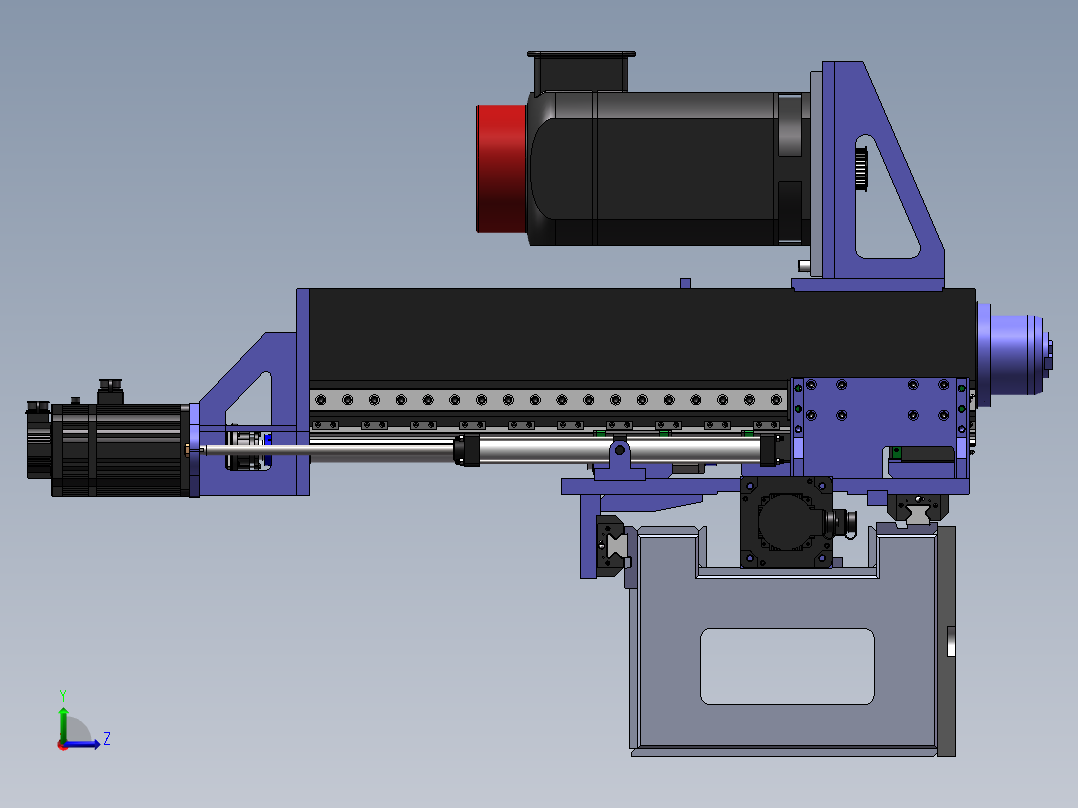 横梁与动力头SW三维图左视图