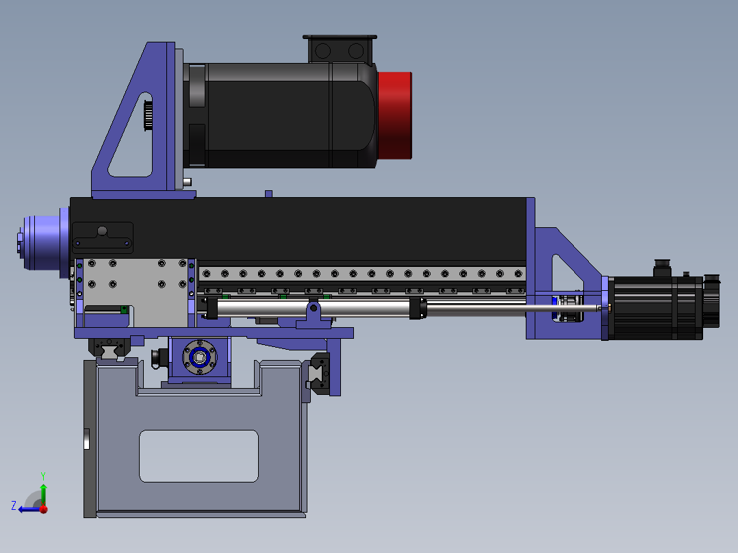 横梁与动力头SW三维图右视图