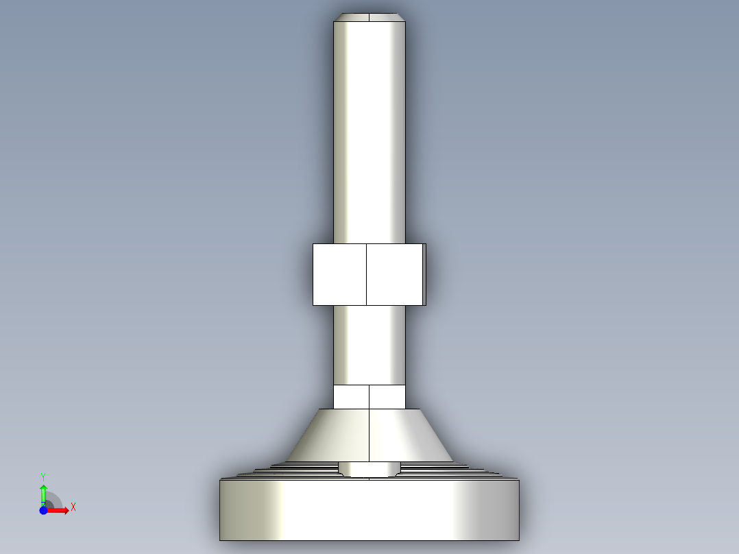 水平調整腳座LVF125C-3D多系列多零件图纸模型前视图
