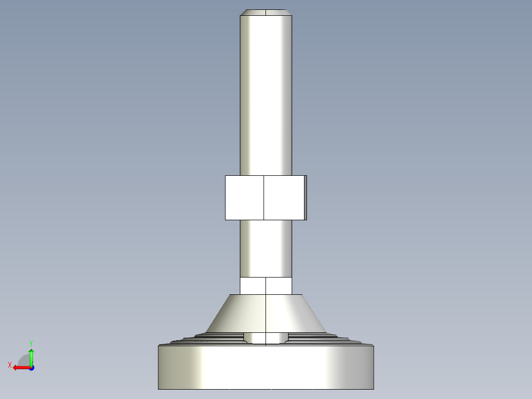 水平調整腳座LVF125C-3D多系列多零件图纸模型后视图