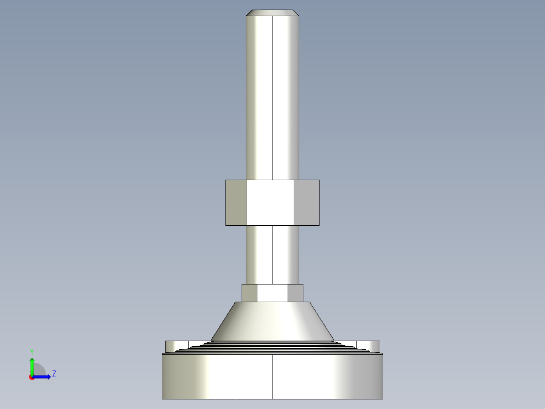 水平調整腳座LVF125C-3D多系列多零件图纸模型左视图