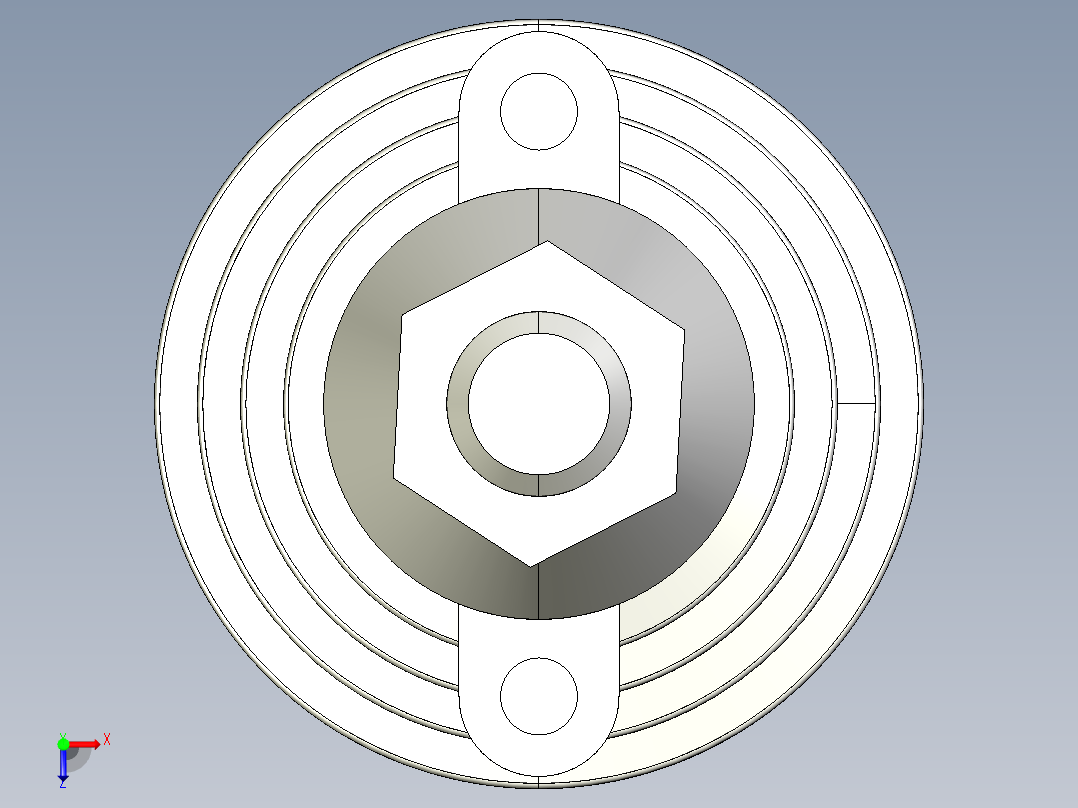 水平調整腳座LVF125C-3D多系列多零件图纸模型俯视图