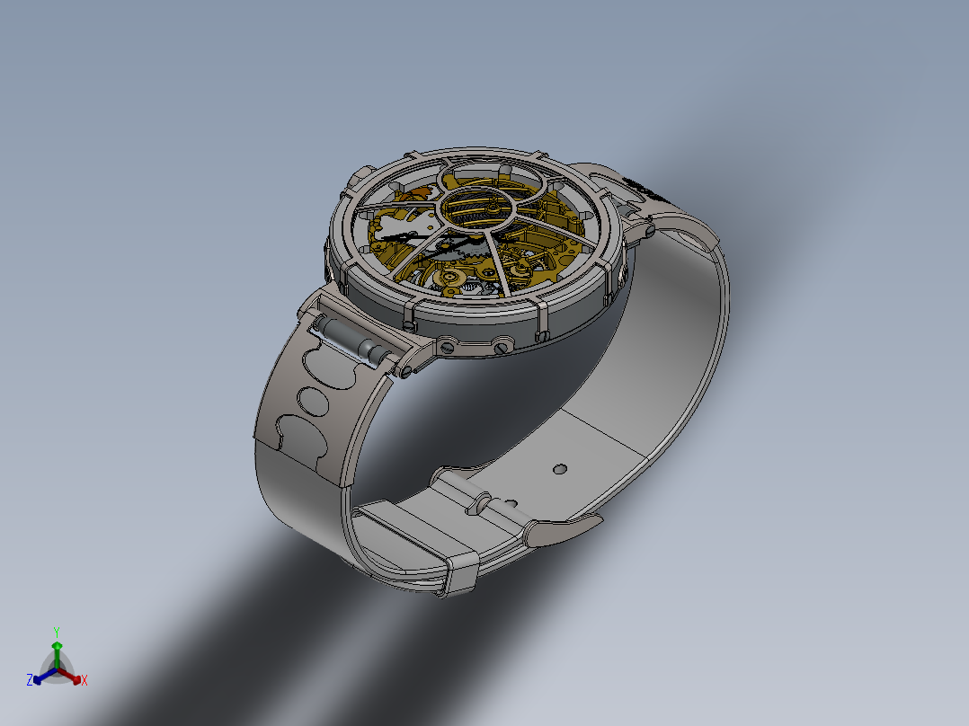 创意木片手表 SW STP正等轴测图