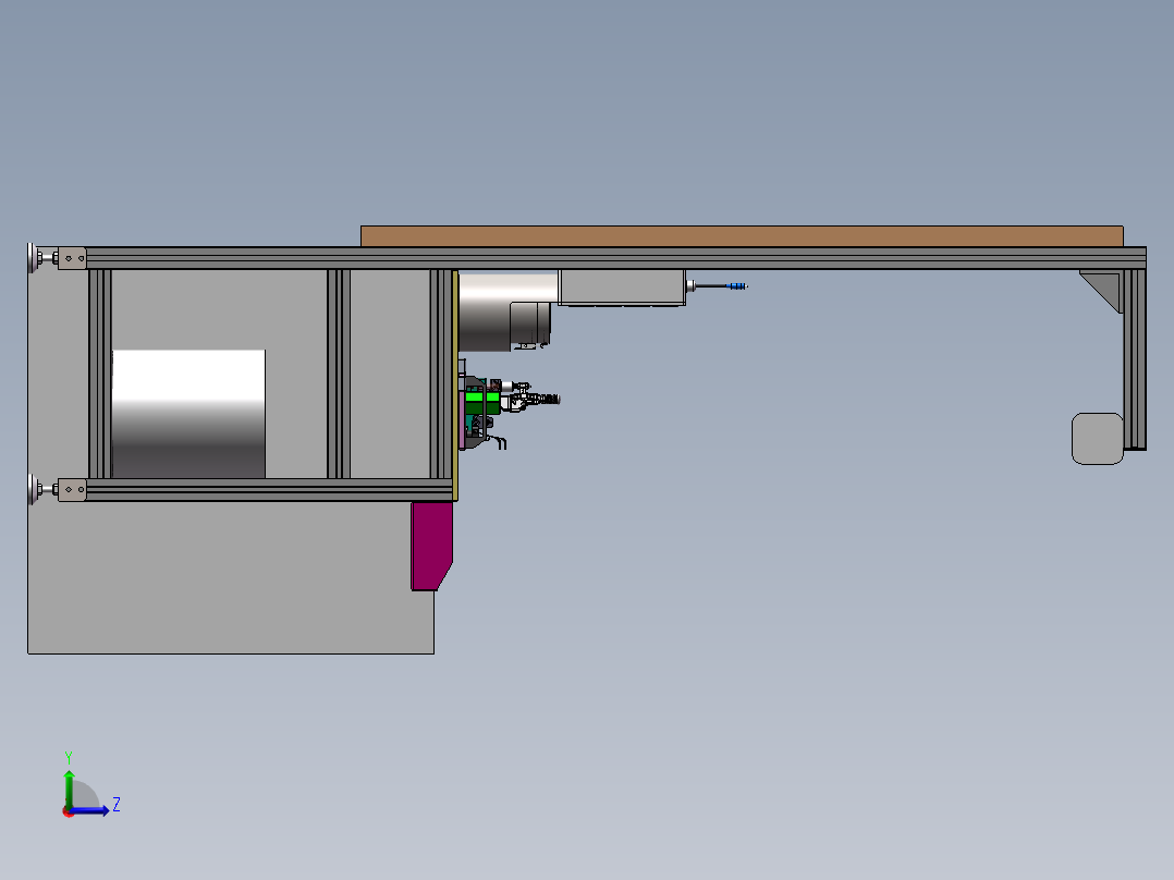 PA40天窗OFFLINE遮阳帘轴预装工位sw16可编辑左视图