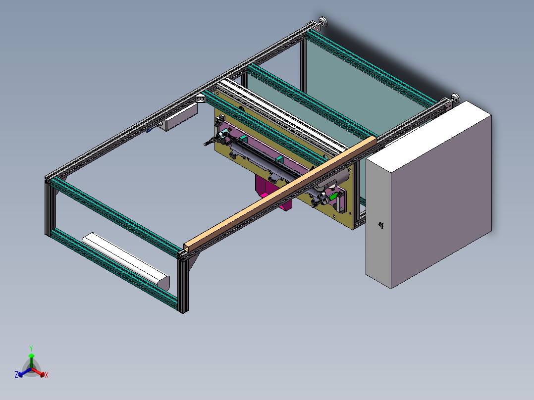 PA40天窗OFFLINE遮阳帘轴预装工位sw16可编辑正等轴测图