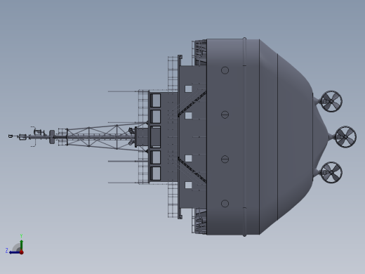 钻台运输船模型右视缩略图