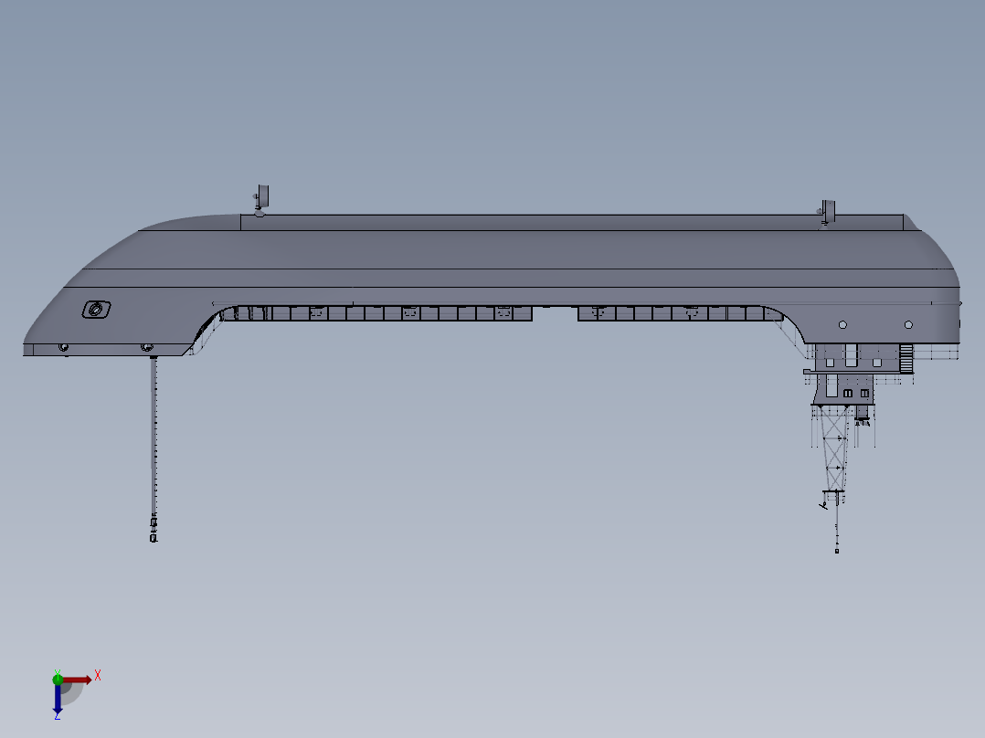 钻台运输船模型俯视图
