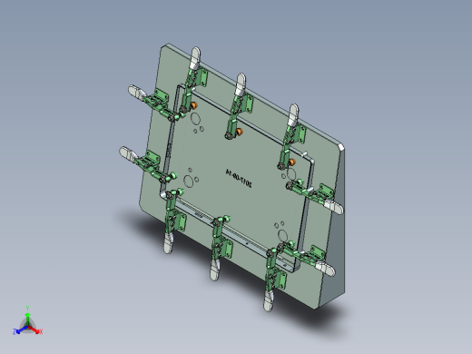 金属壳摆10°角辅助检具三维+CAD