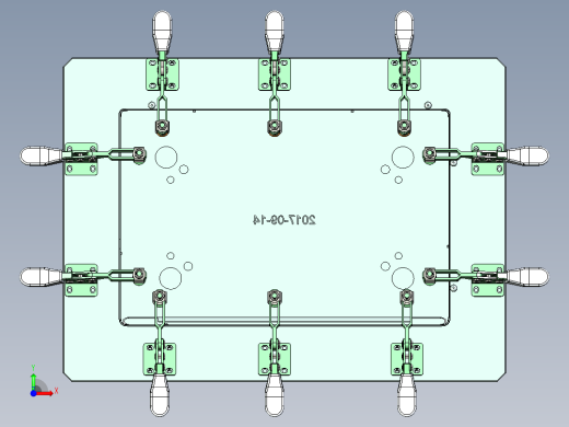金属壳摆10°角辅助检具三维+CAD前视缩略图