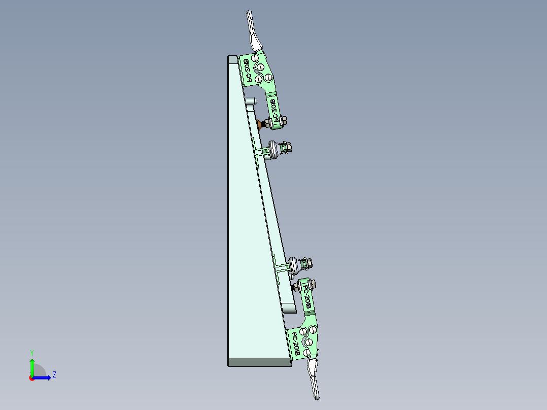 金属壳摆10°角辅助检具三维+CAD左视图