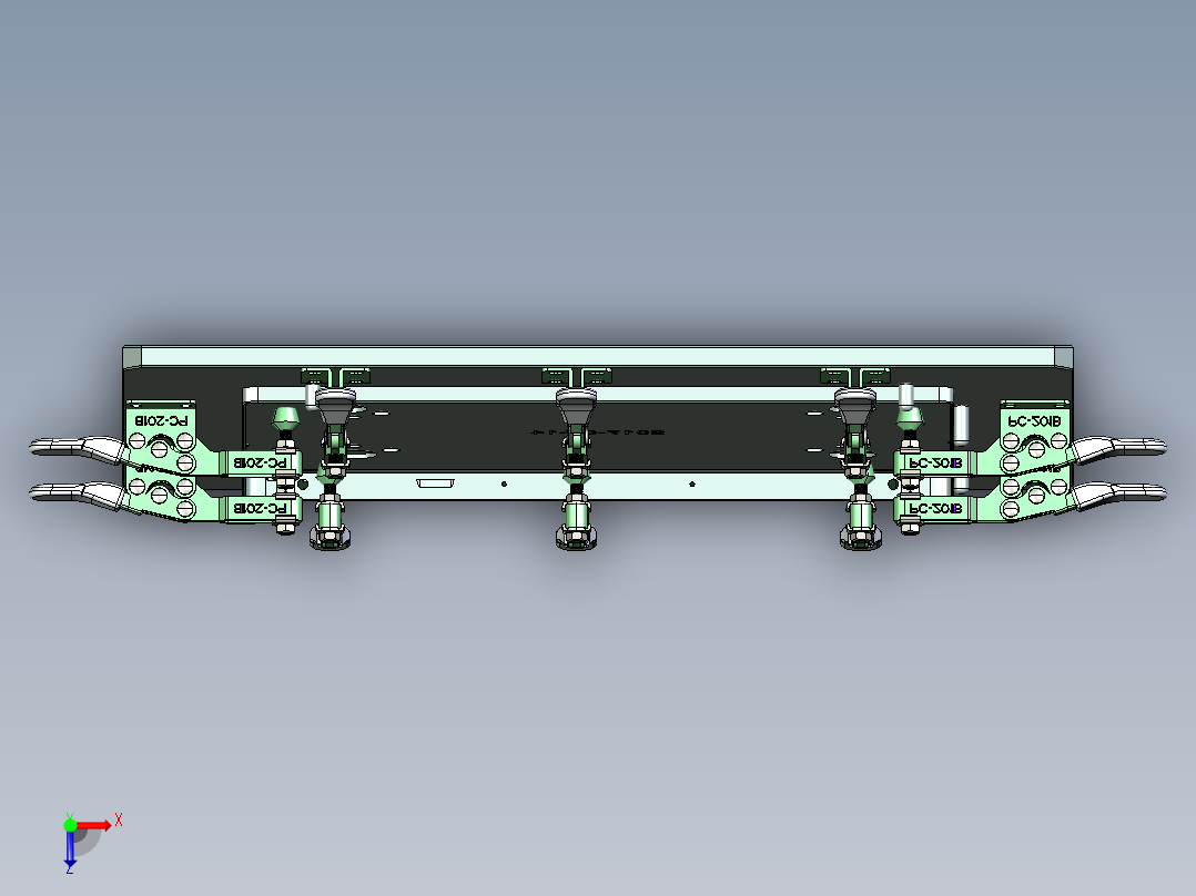 金属壳摆10°角辅助检具三维+CAD俯视图