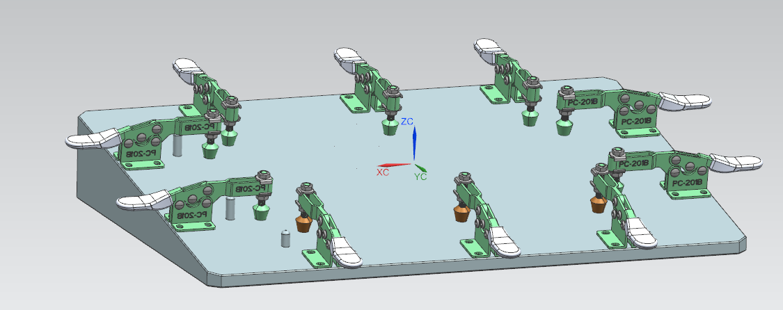 金属壳摆10°角辅助检具三维+CAD