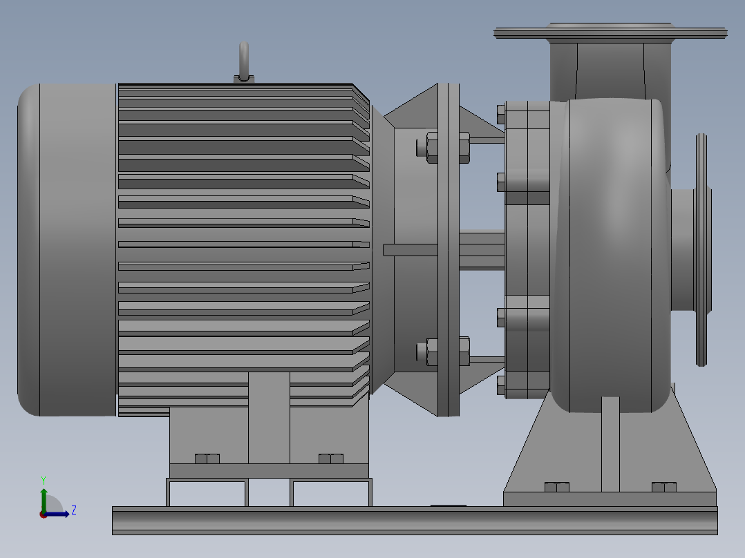 ISW╱IHW系列管道离心泵[ISW65-160B]左视图