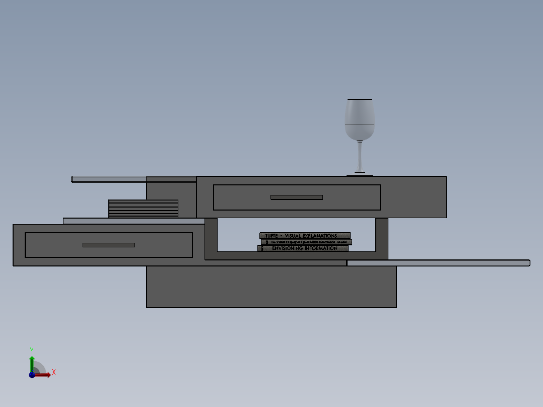 电脑桌(34)前视图
