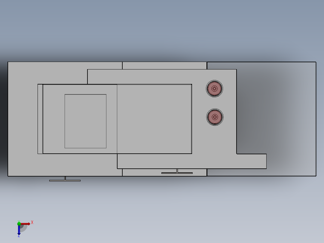 电脑桌(34)俯视图