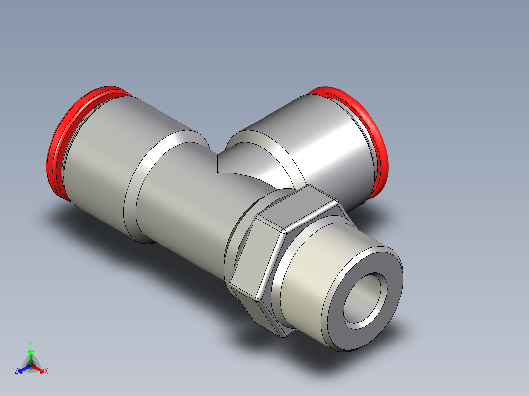 B3004544-定心三通快插气管接头 6mm
