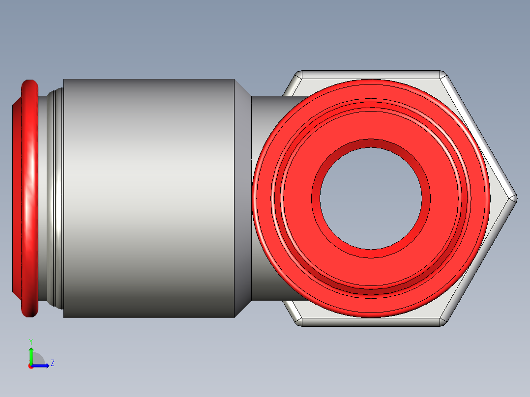 B3004544-定心三通快插气管接头 6mm左视图