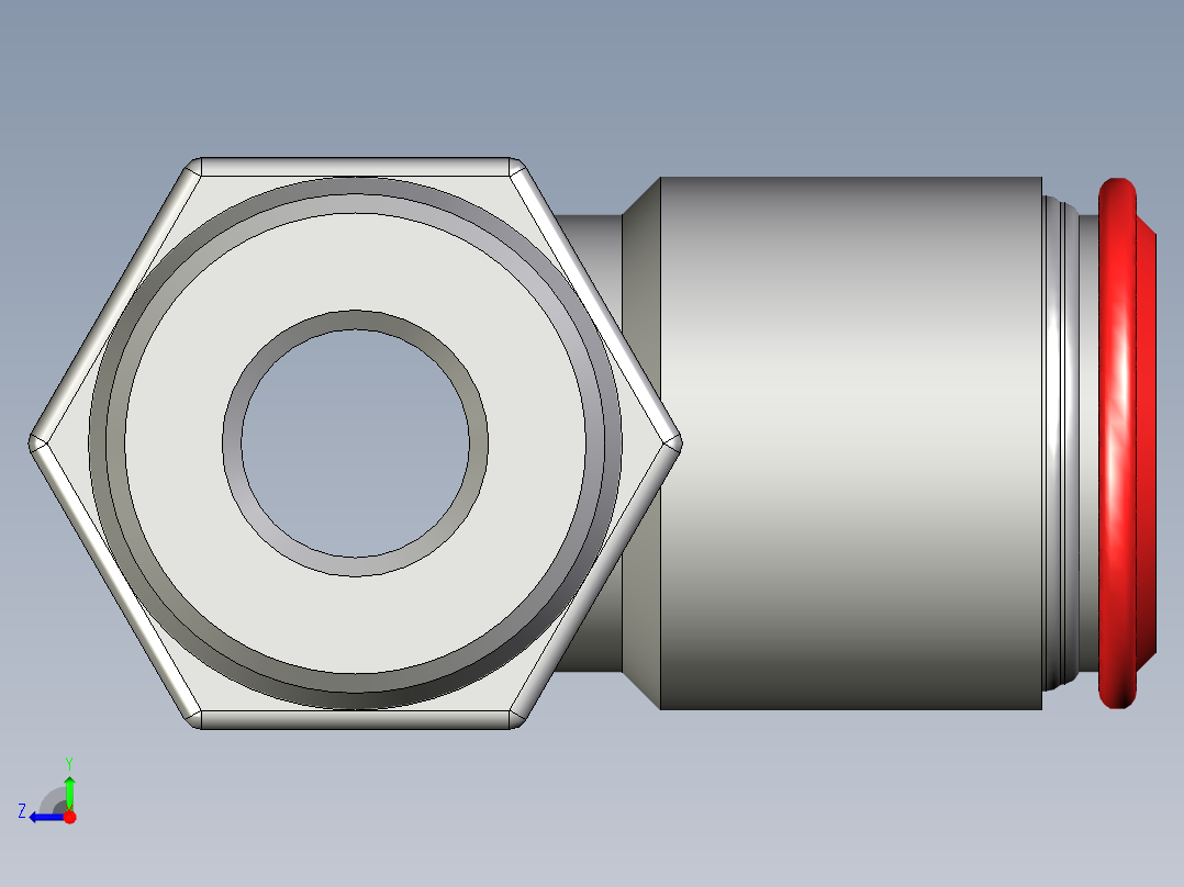 B3004544-定心三通快插气管接头 6mm右视图