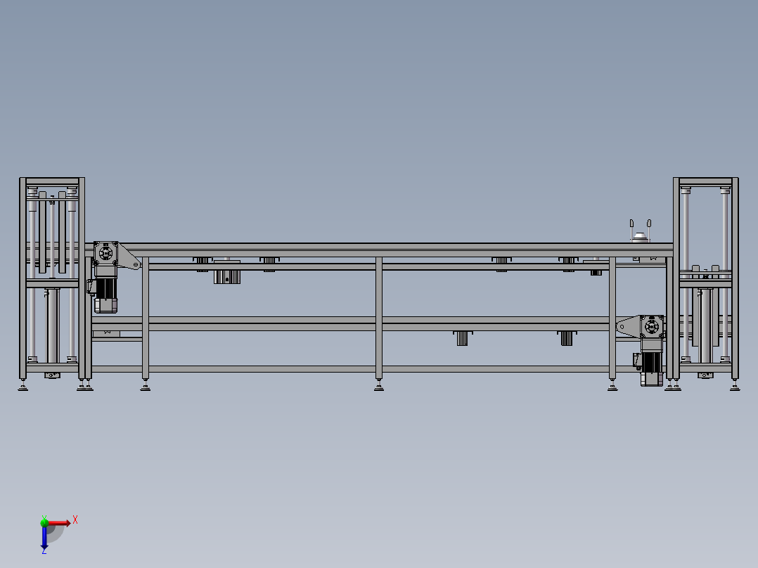 倍速链(带升降)3D数模图纸 Solidworks设计俯视图