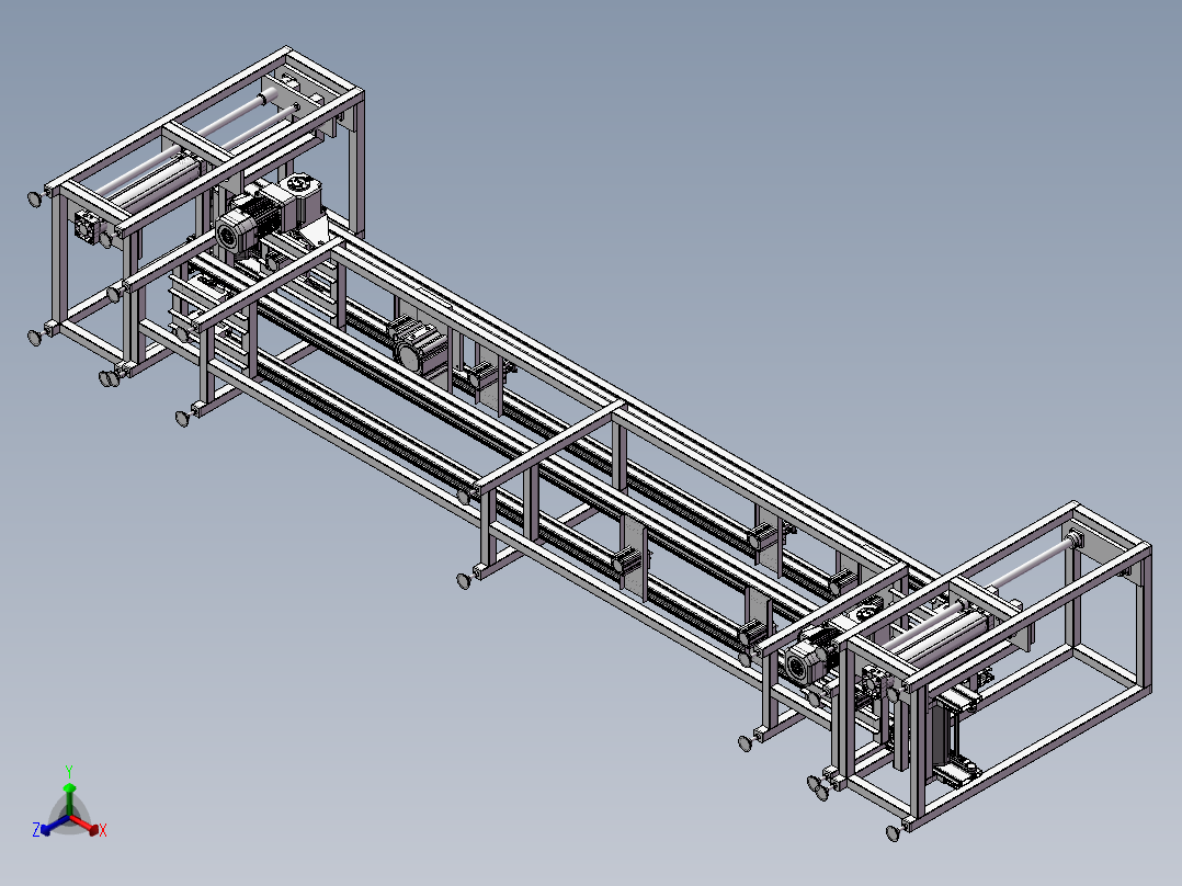 倍速链(带升降)3D数模图纸 Solidworks设计正等轴测图