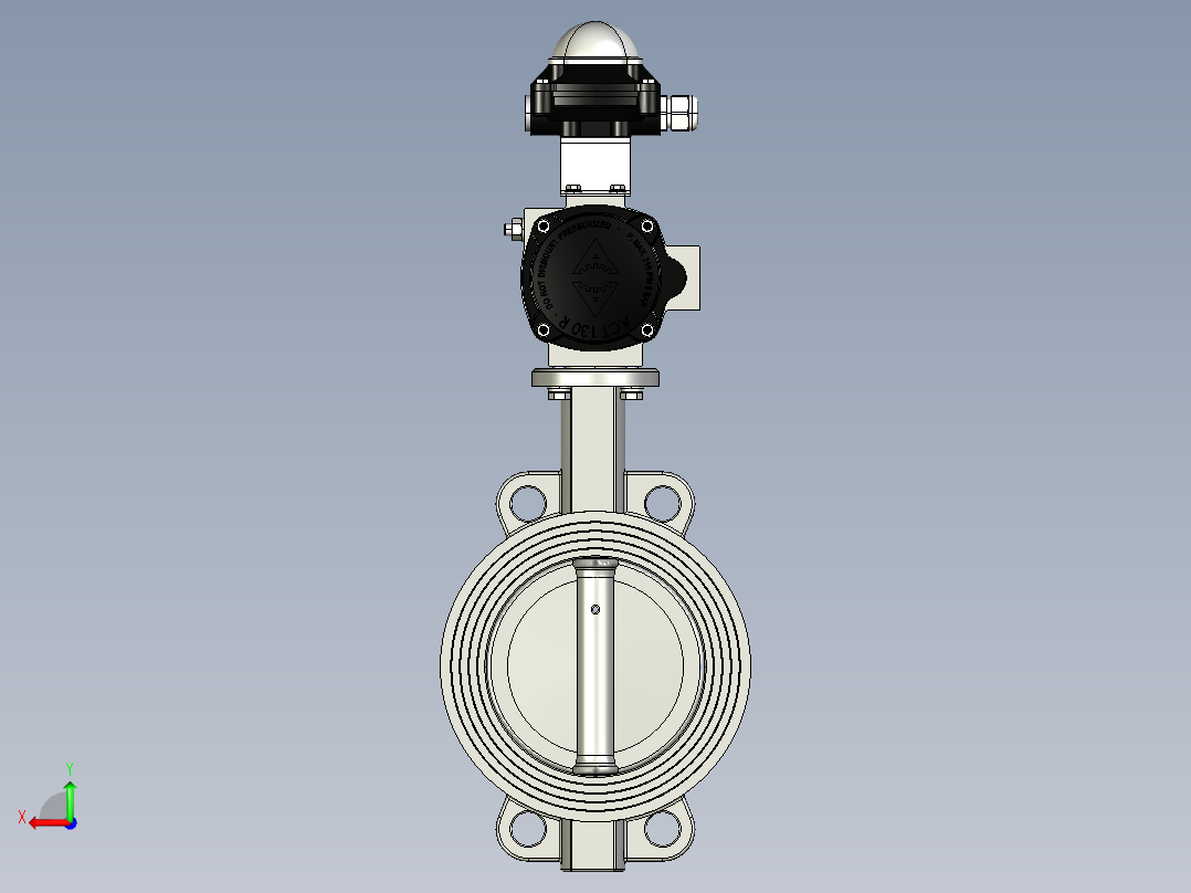 TTV阀门4434MH蝶阀DN150后视图