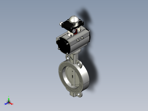 TTV阀门4434MH蝶阀DN150正等轴测缩略图