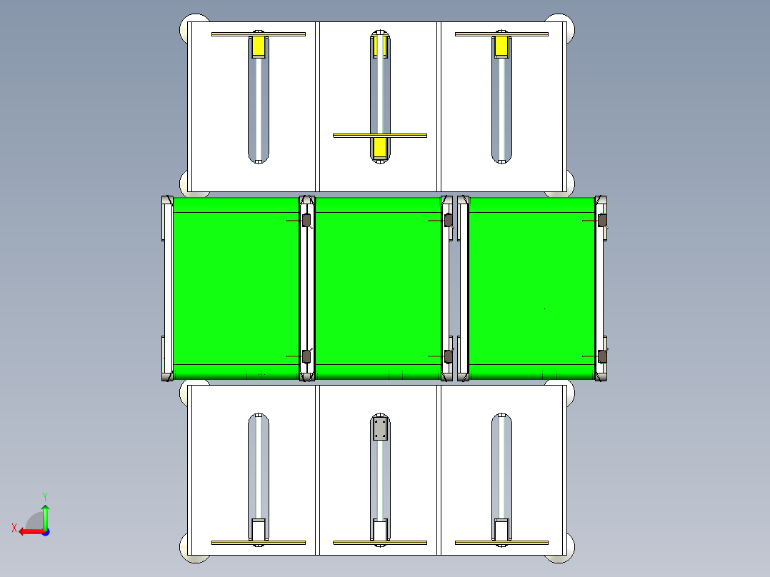 多层互通输送货架设计后视图