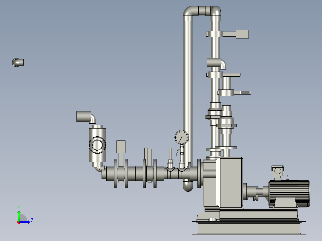 双泵底座装配左视图