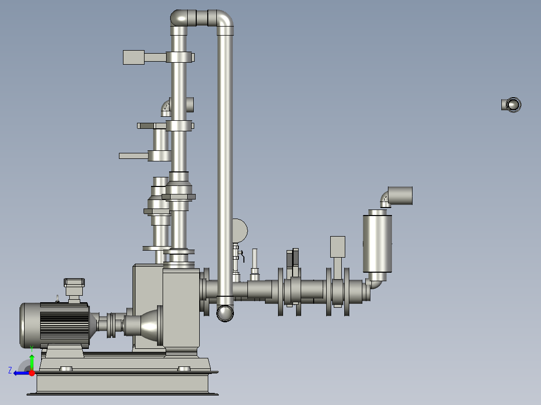 双泵底座装配右视图