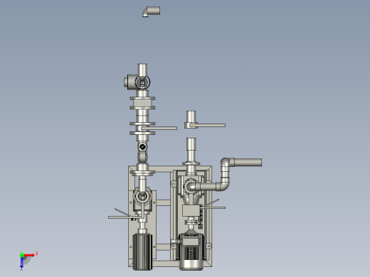 双泵底座装配俯视缩略图