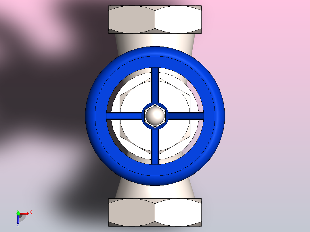 DN50-内螺纹截止阀俯视图