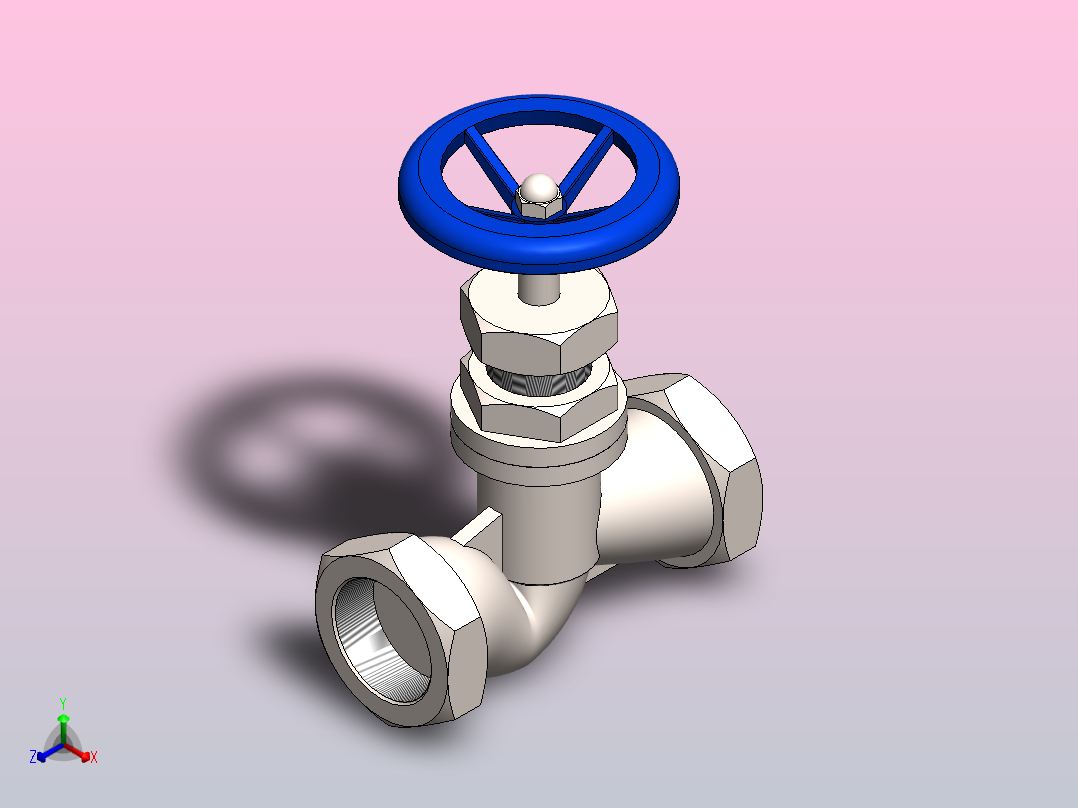 DN50-内螺纹截止阀正等轴测图