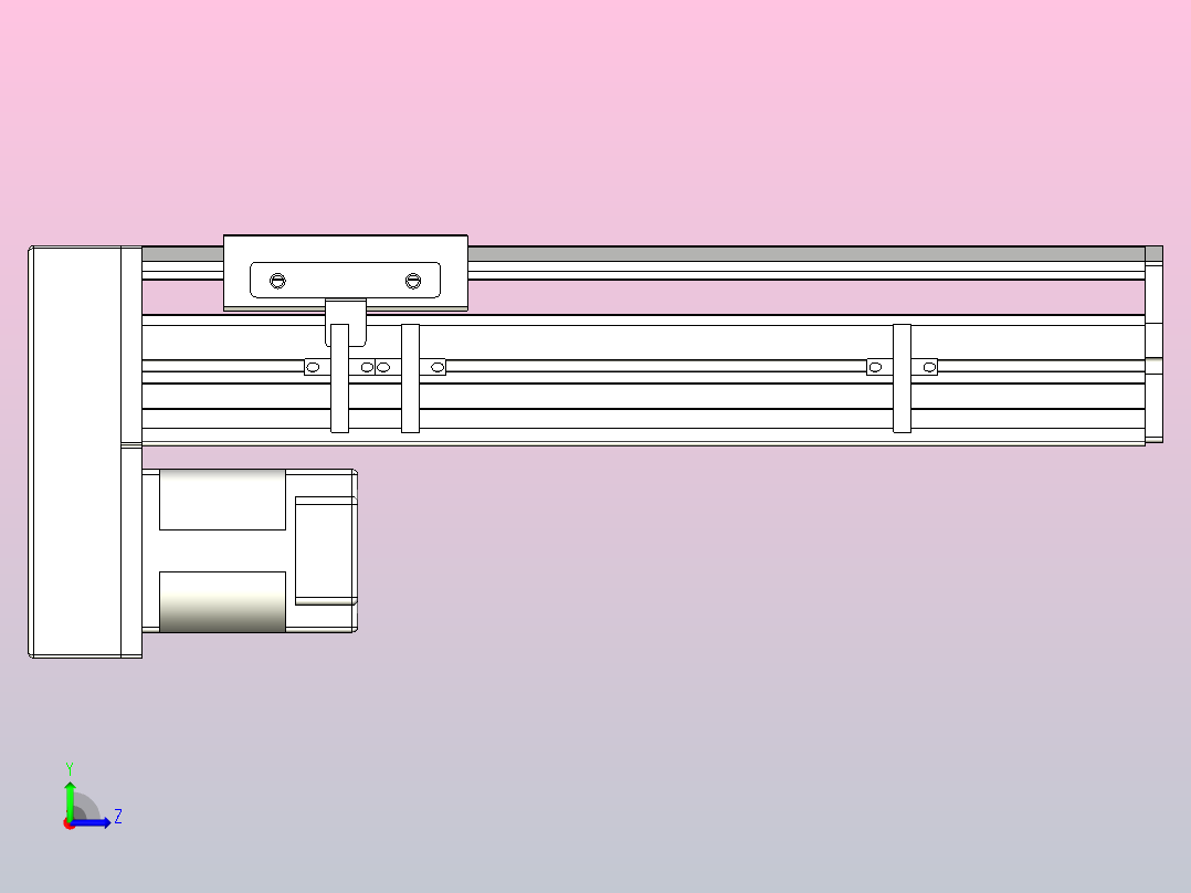 MTH13标准螺杆滑台[MTH13-L#-200-BM-P20-C3]左视图