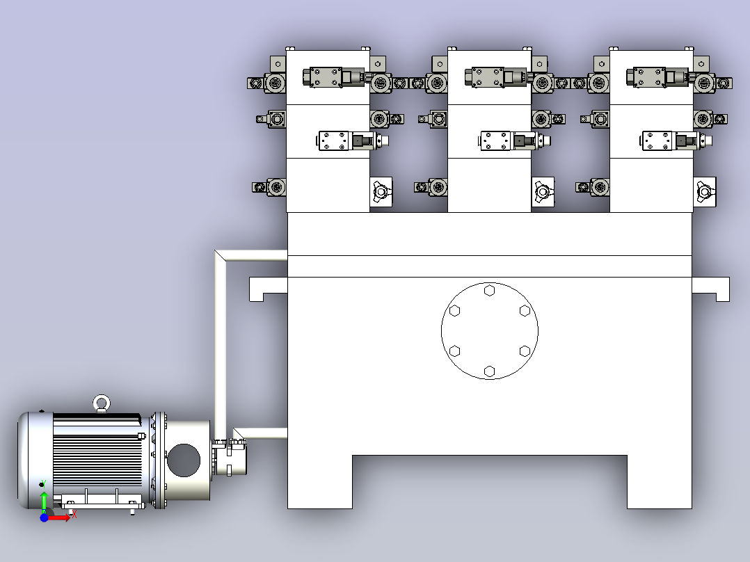 液压站模型前视图